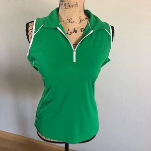 Slazenger Women's Sleevelesa Golf Polo Green Sz M